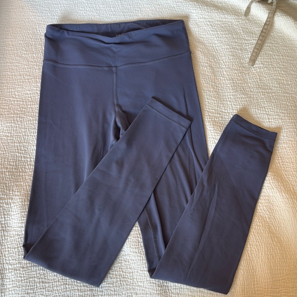 Athleta Girl High Rise Powervita Chit Chat Tight, blue grey heather color, 12